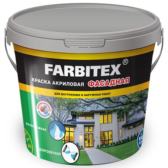 Краска фасадная акриловая FARBITEX 6кг. (1)