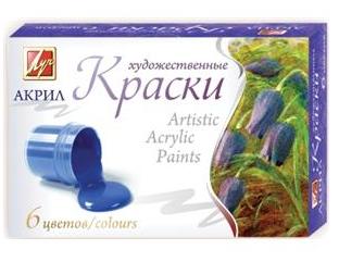 Краски акриловые 6цв. Луч 15мл.