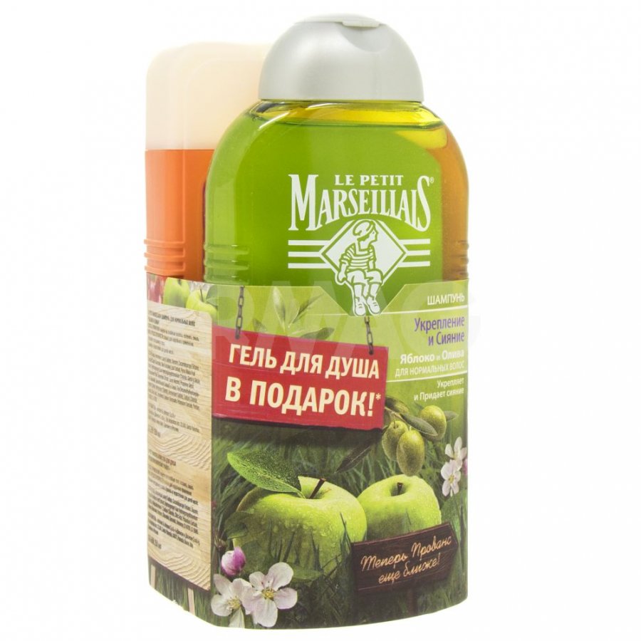 Шампунь Le Petit Marseillais 250мл. Яблоко и олива +Гель д/д 250мл. Гранат