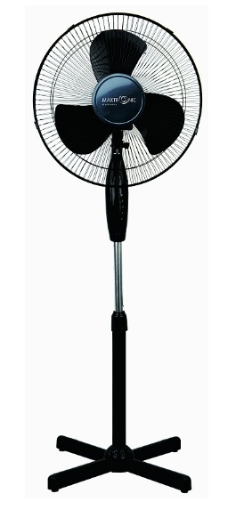 Вентилятор напольный MAX-1619-6 черный бело-серый в кор. 4шт
