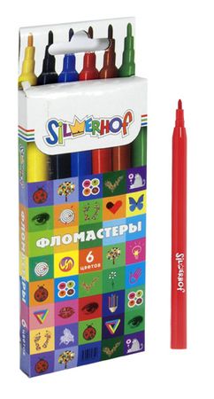Фломастеры 6цв. Silwerhof EMOTIONS вентилир.колпачок полипропил.корпус, карт.европодвес