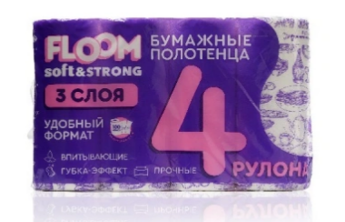 Полотенце бумажное Floom 3сл. 4шт. (6)