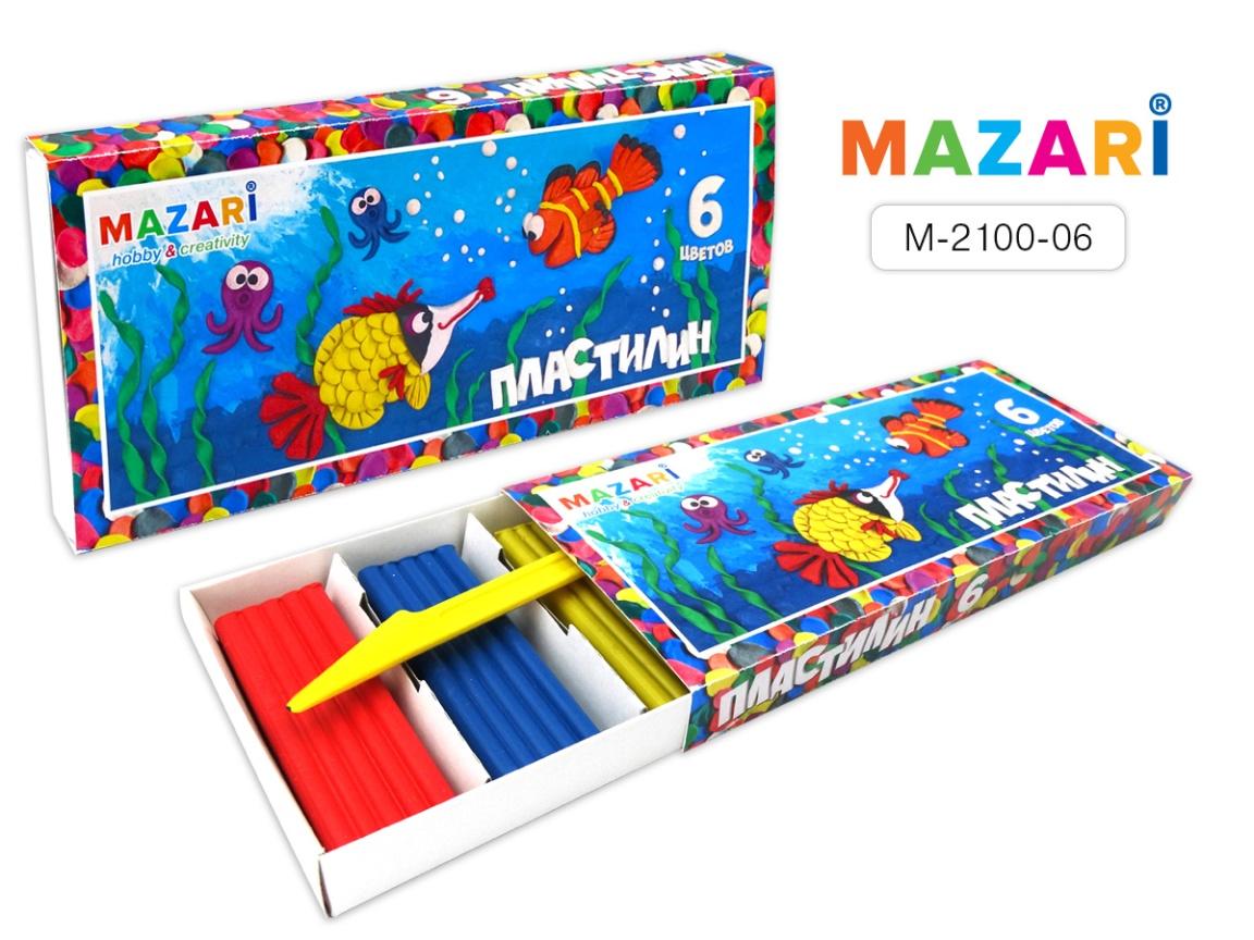 Пластилин 6цв. Mazari 120гр. Веселые картинки