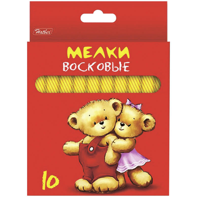 Набор воск.мелков 10шт. Hutber Мишка