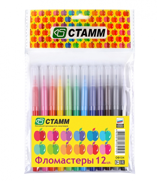 Фломастеры 12цв. Стамм Яблоко подвес