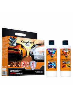 ПН/ДЕТ №1169 Sportcar#1 оранжевый (Гель д/д и ванны 200мл+Шампунь д/вол.200мл+Карточки транспорт)