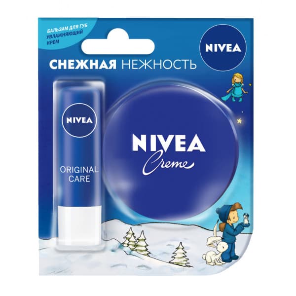 ПН/ЖЕН. Нивея Снежная нежность (бальзам д/губ+крем)