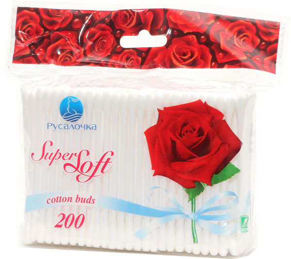 Ватные палочки Super Soft 200шт. Русалочка 070314