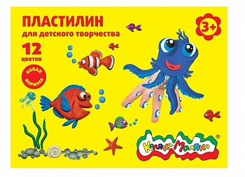 Пластилин 12цв. Каляка-Маляка 180г.+стек