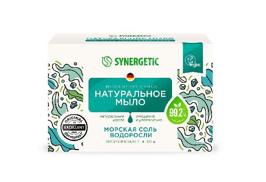 Мыло Sinergetic 90г. Морская соль и водоросли