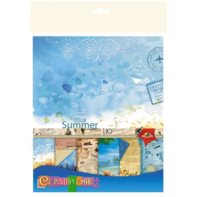 Набор бумаги д/скрапбукинга 6л. 15*15см Апплика