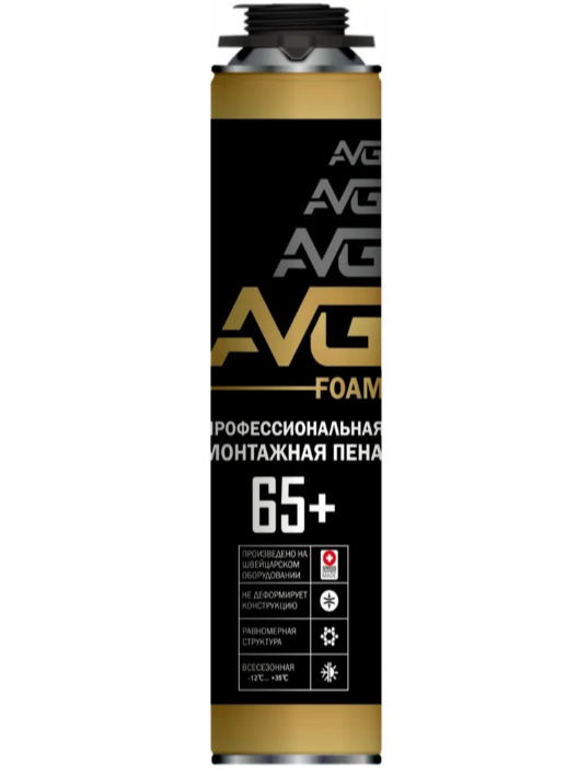 Пена монтажная AVG 65+ проф всесезонная 800мл (12)