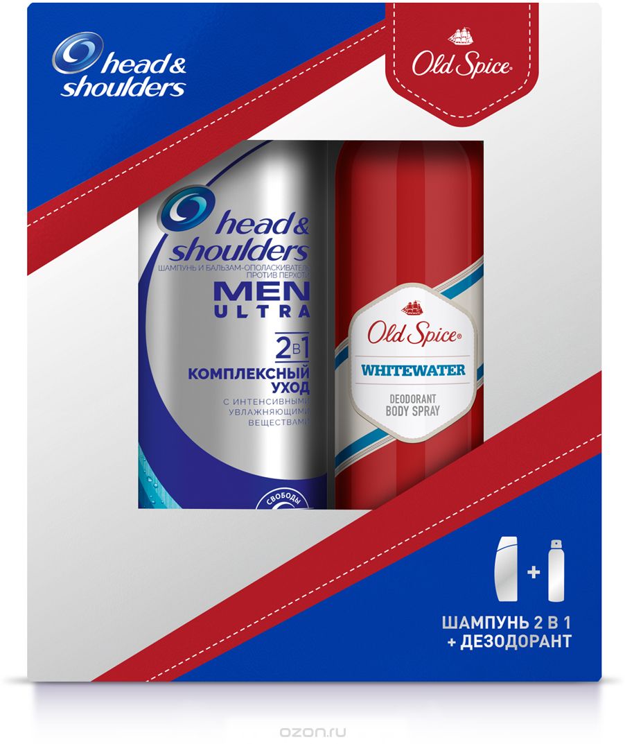 Шампунь Х.Э.Ш. 400мл. 2в1 Против перхоти Комплексный уход +Дез.спрей OLD SPICE 150мл. WhiteWater
