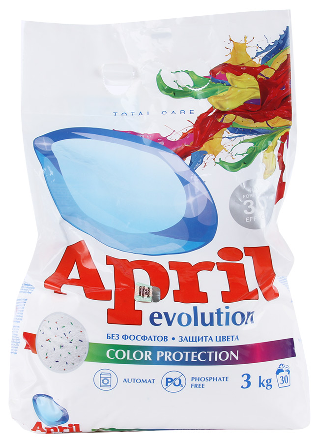 Стир.порошок April Evolution авт. 3кг Color Protection
