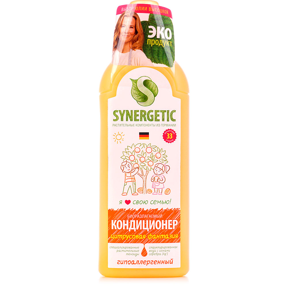 Конд. для белья Synergetic 1л. Цитрусовая фантазия Гипоаллергенный (8)