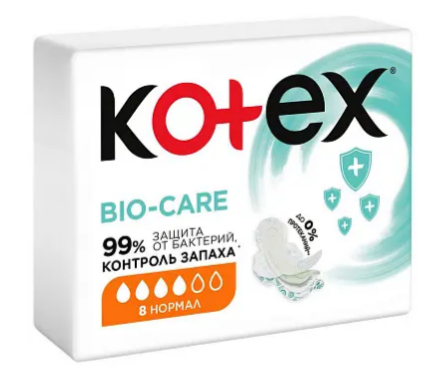 Прокладки Kotex Bio-care Нормал 8шт. (10)