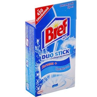 Освежитель для унитаза Bref 27г. Дуо-стик Океан