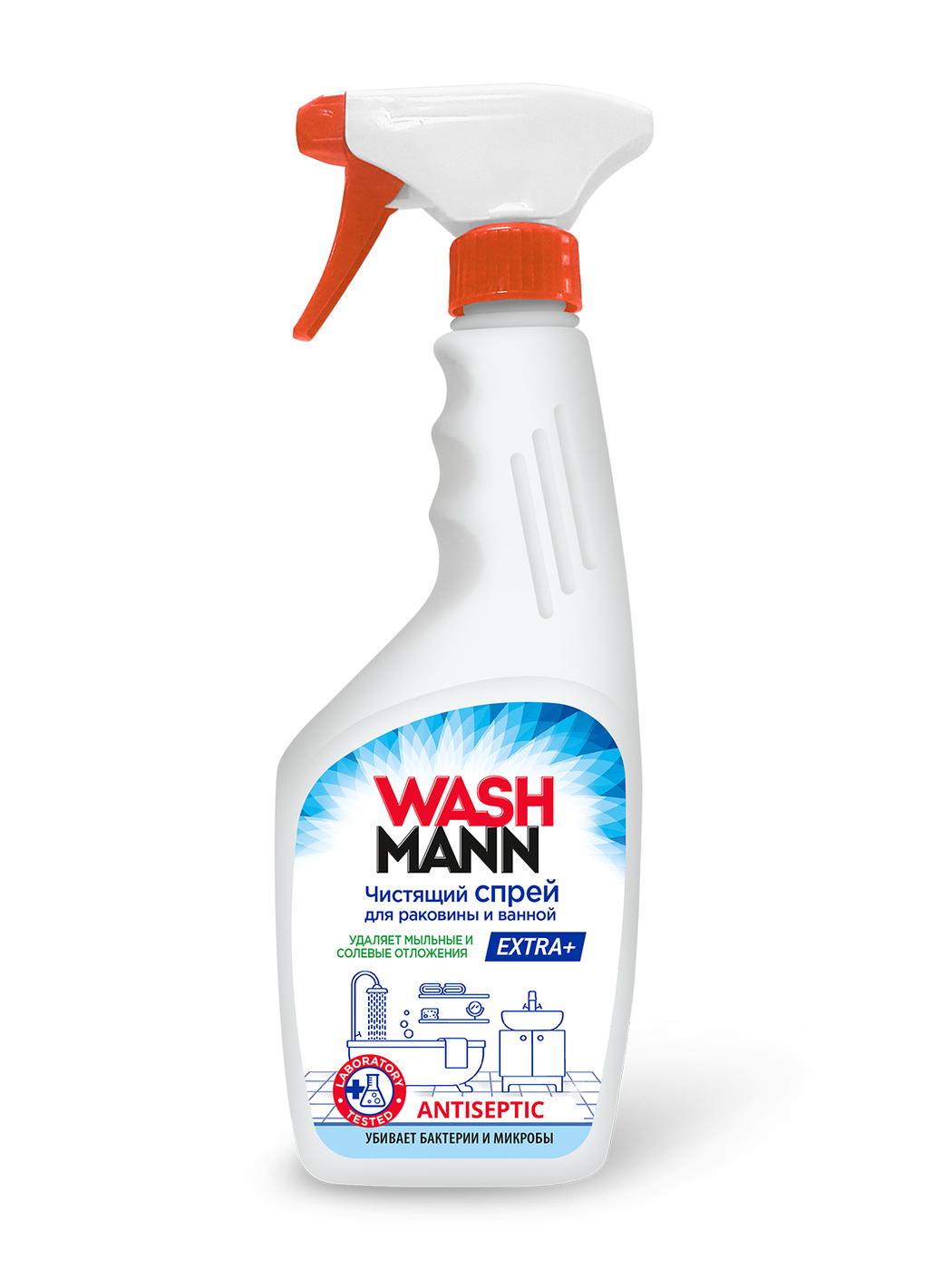 Ср-во WashMann 500мл. Extra+ для ванной и раковин триггер***