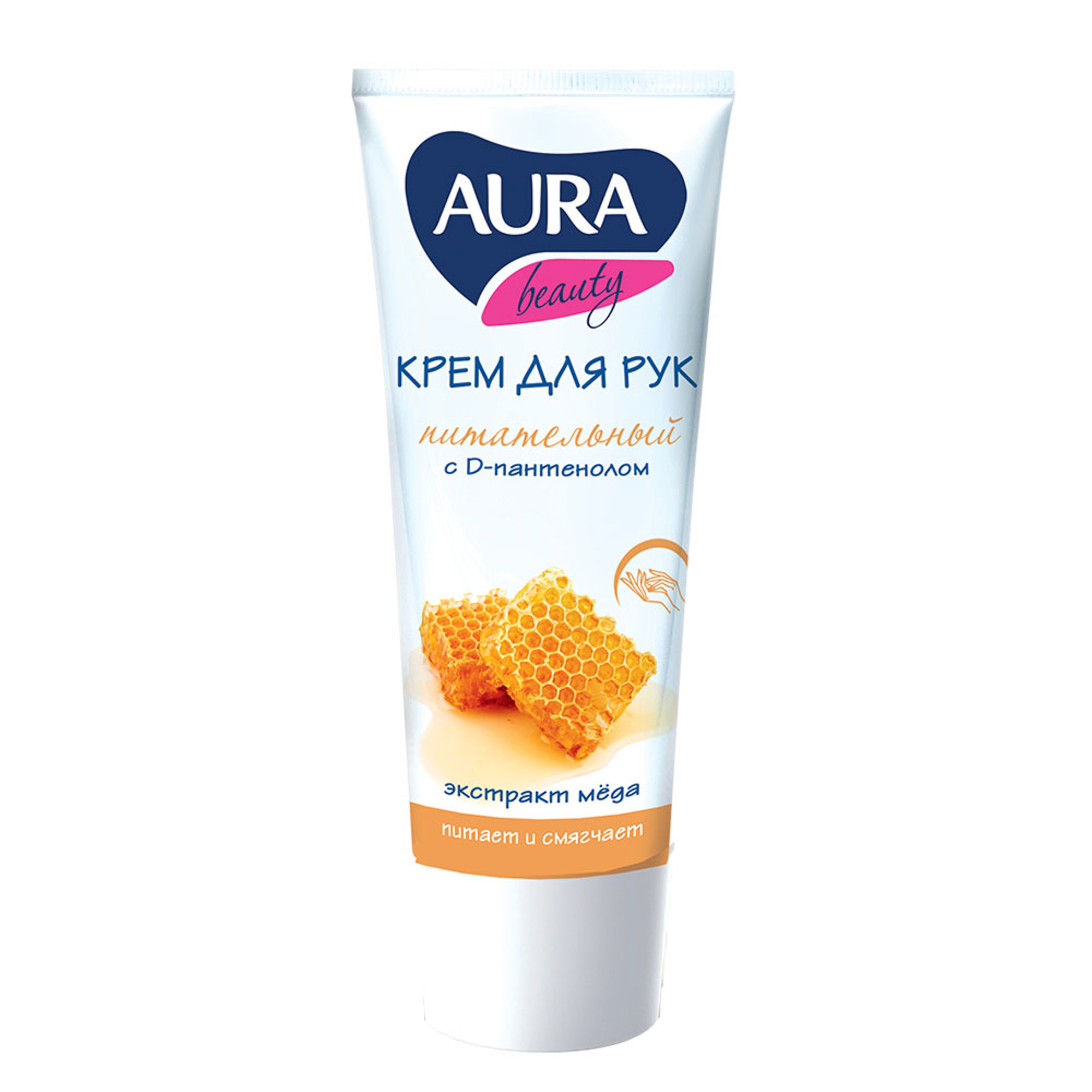 Крем AURA 75мл. д/рук питательный с д-пантенолом мед (24)