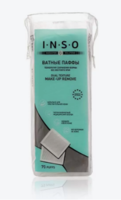Ватные диски INSO 70шт. Паффы Dual tex (48)