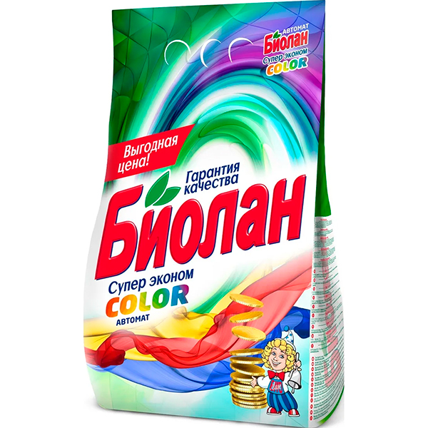 Стир.порошок Биолан авт. 6,3кг. Колор