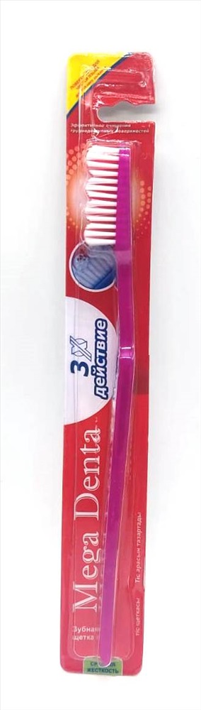 Зубная щетка Megadenta 3X ср. жест. (уп.12)