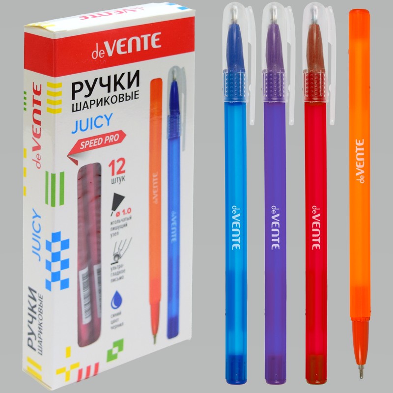 Ручка шар. масл. СИНЯЯ deVente Juicy 1мм. (уп.12) (864)