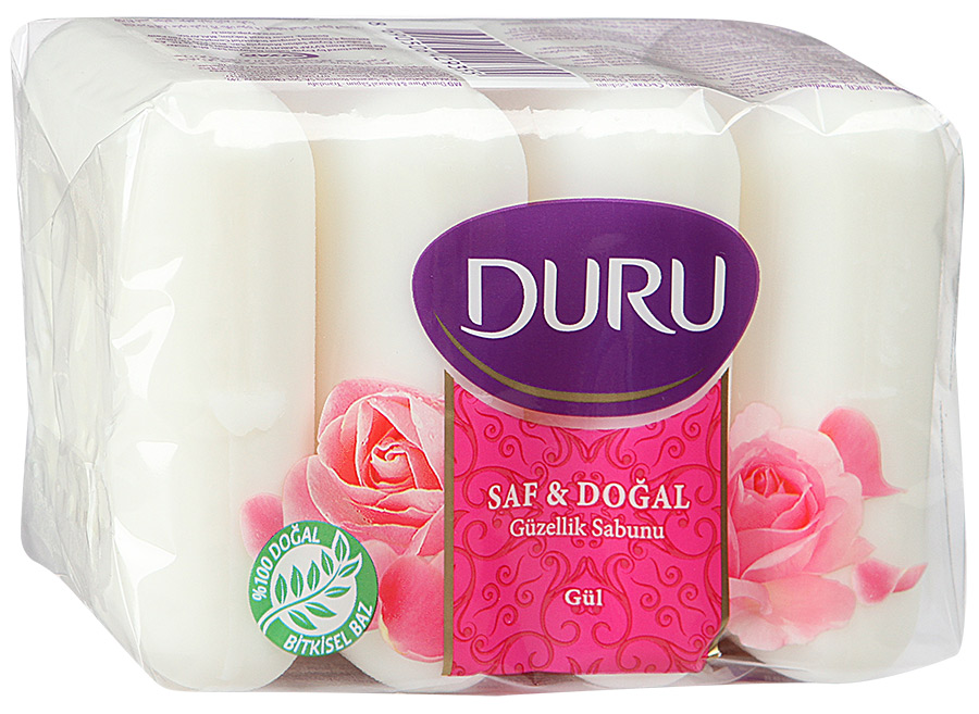 Мыло Дуру 4*85г. Pure and Natural Роза
