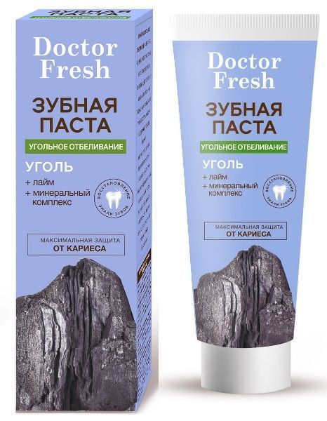 Зубн.паста Doctor Fresh 75мл. Угольное отбеливание