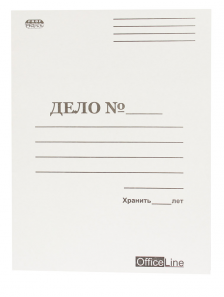 Папка-обложка ДЕЛО карт. бел. 280г/м2, белая ПрофПресс