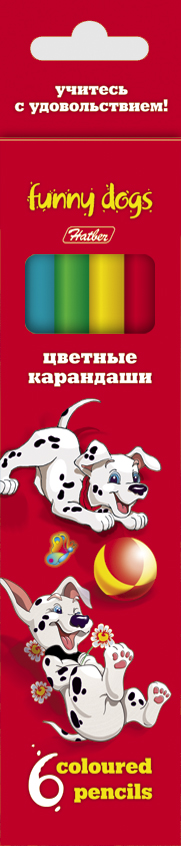 Набор цв. карандашей 6цв. Хатбер Далматинцы