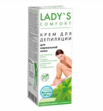 Депилятор-крем Lady's 100мл. Комфорт натуралс Алооэ вера (18)