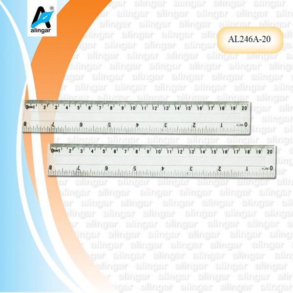 Линейка пласт. 20см Alingar прозрач. (уп.12)
