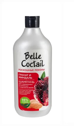 Шампунь Belle Coctail 600мл. жен. Гранат и миндаль д/норм. и склонных к жирности (12)