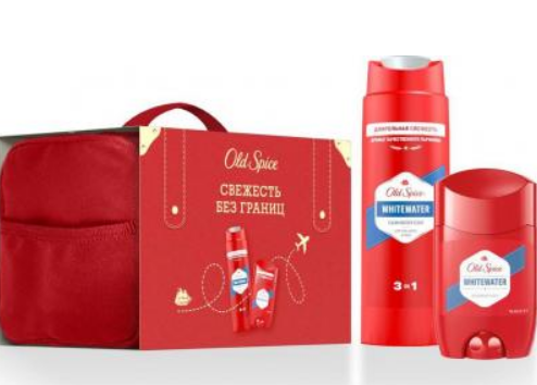 ПН/МУЖ. Old Spice Вайтвотер (дез.50мл + гель 250мл.+косметичка)