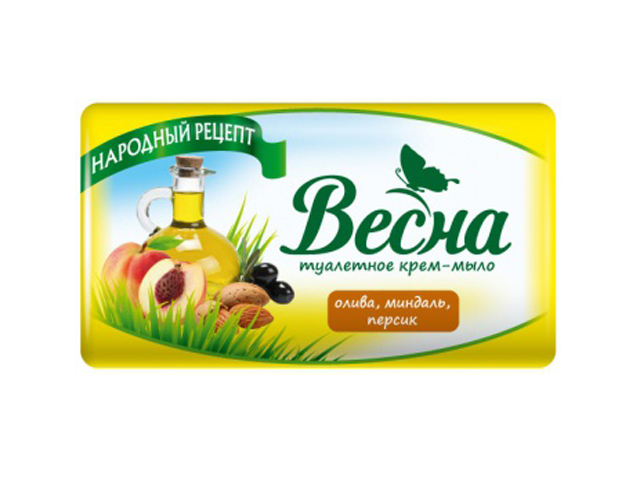 Мыло Весна 90г. Олива,миндаль,персик 6129 (уп.6) (72)