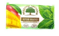 Мыло НМЖК 100г. Рецепты чистоты Манго-мелисса 504 (96)