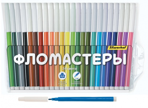 Фломастеры 24цв. Silwerhof НАРОДНАЯ КОЛЛЕКЦИЯ невент. колп.