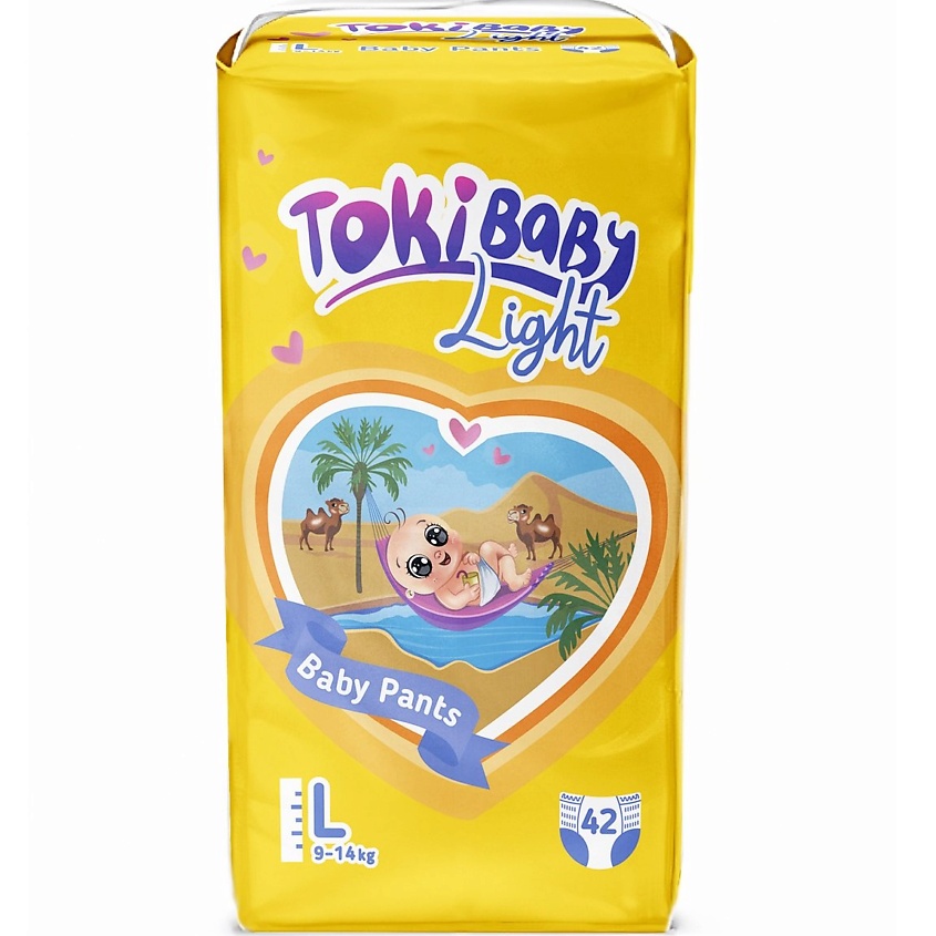 Подгузн.-трусики TokiBaby --4-- 9-14кг. 42шт. Light L 2197