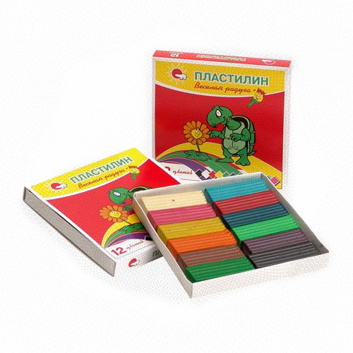 Пластилин 12цв. Веселая радуга 240гр.