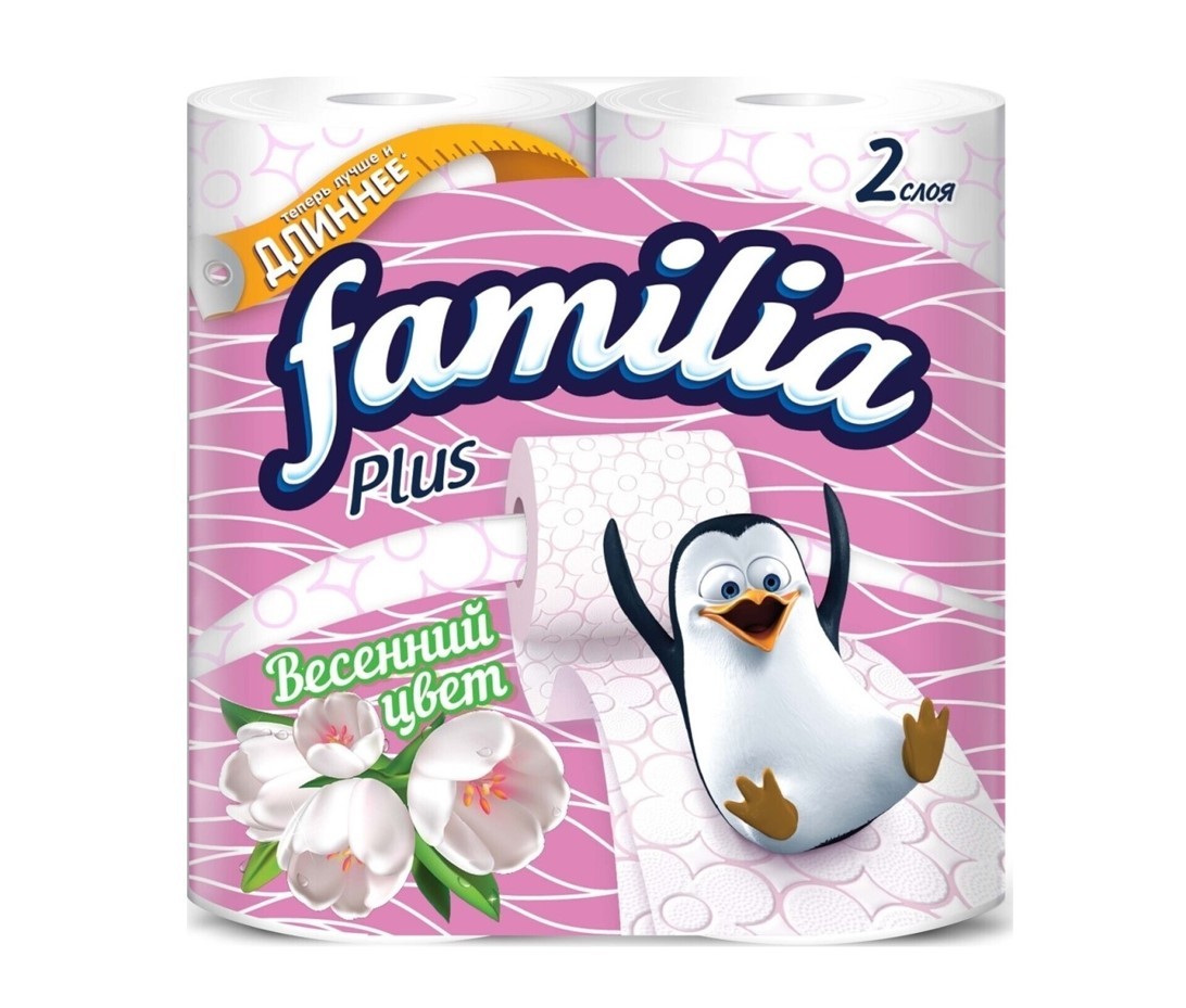 Туалетная бумага Фамилиа Плюс 2сл. 4рул. Весенний цветок (14)