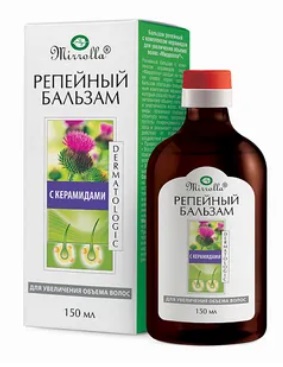 Бальзам Миролла 150мл. Репейный с комплексом керамидов для объема***