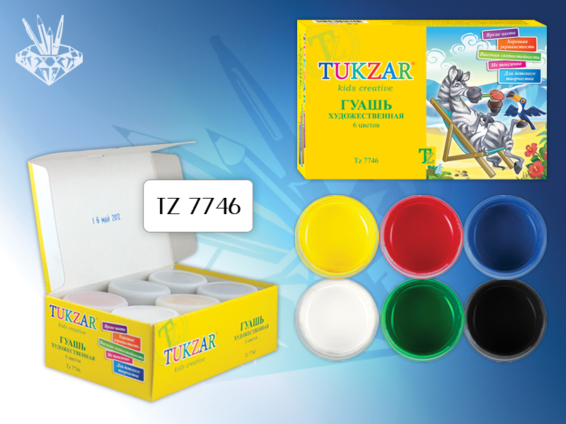 Гуашь 6цв. Tukzar 175гр. художественная