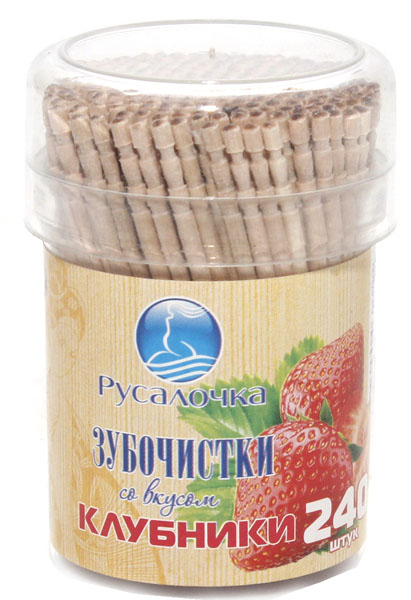 Зубочистки Русалочка 240шт. Клубника 079652