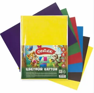 Набор цв. картона А4 6л.6цв. Creativiki немел. 190 г/м2 (20)