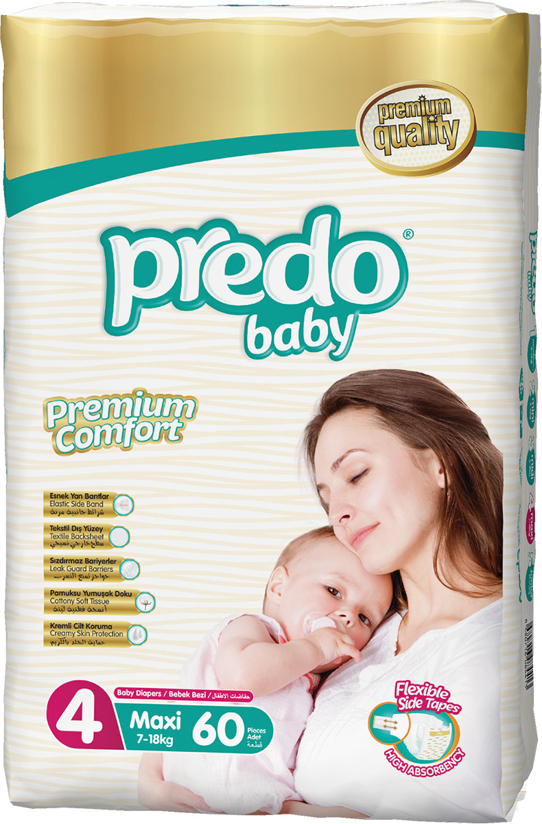 Подгузн. Predo baby --4-- 7-18кг. 60шт. Макси