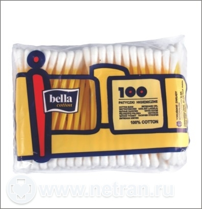 Ватные палочки Bella cotton 100шт. мед.
