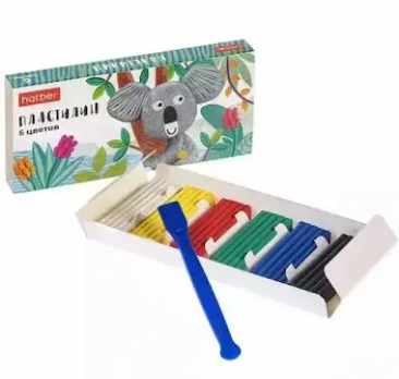 Пластилин 6цв. Hatber 120гр. Colora со стеком (30)