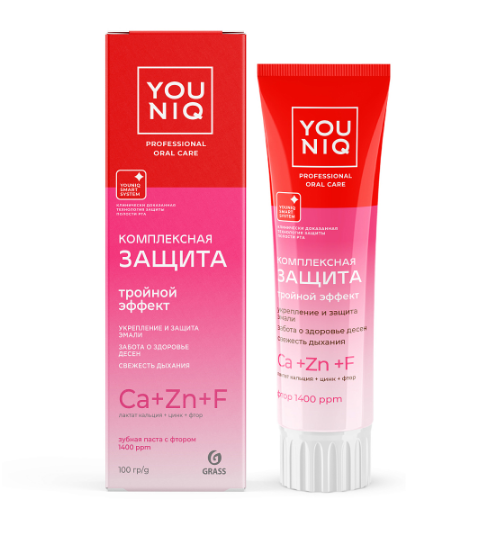 Зубн.паста Grass 100мл. Youniq Комплексная защита (6)