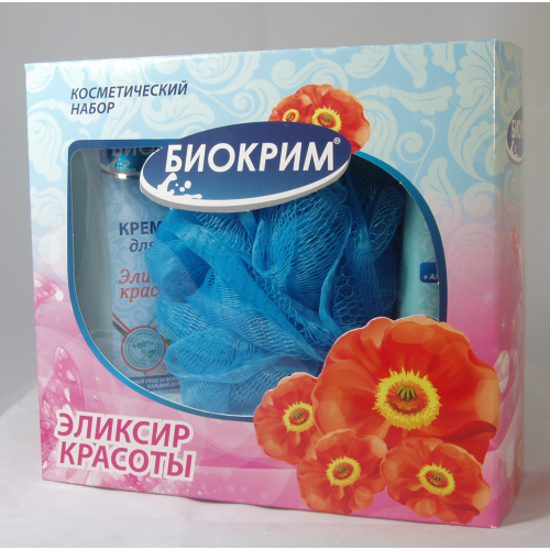 ПН/ЖЕН. Биокрим Эликсир красоты (гель д/д+мочалка+бальзам д/рук и ногтей) 00358